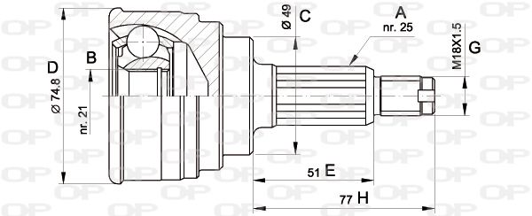 OPEN PARTS jungčių komplektas, kardaninis velenas CVJ5260.10